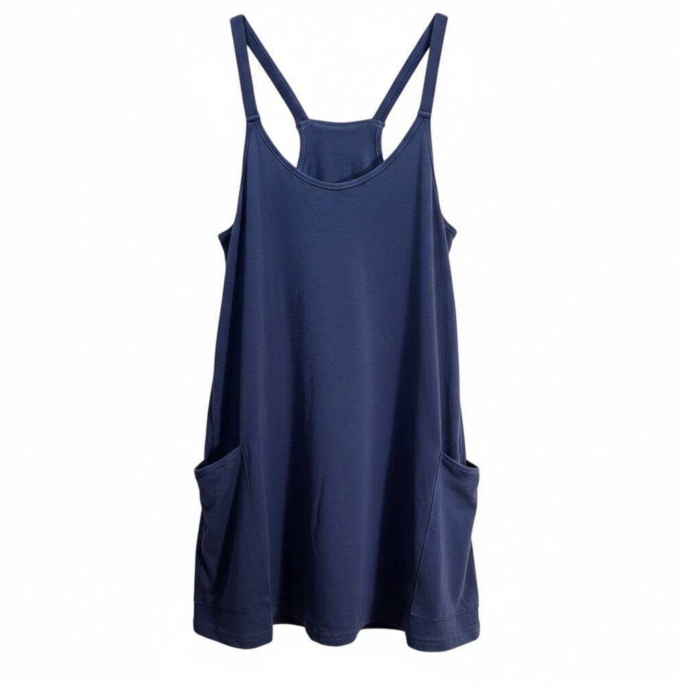 NWOT | Blue Short Sleeve V-Neck Exercise Romper with Pockets | Small